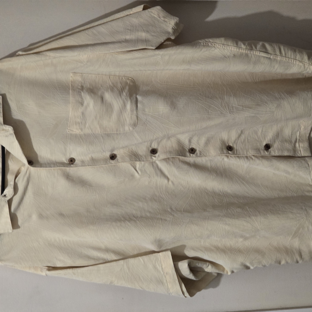 Men's Cream Button-Up Jacket